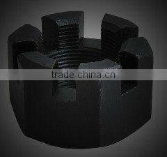 Hexagon slotted nuts and caltle nuts with metric coarse and fine pitch thread