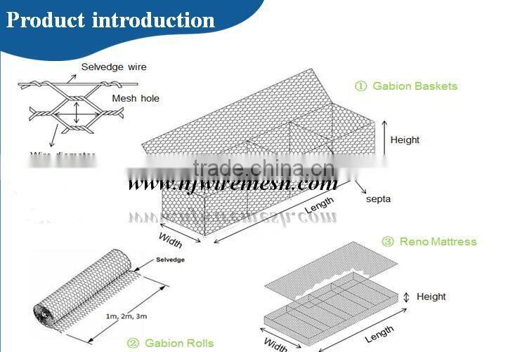 Anticorrosion anti-aging galvanized and pvc coated gabion basket/gabion stone basket(Guangzhou Factory)