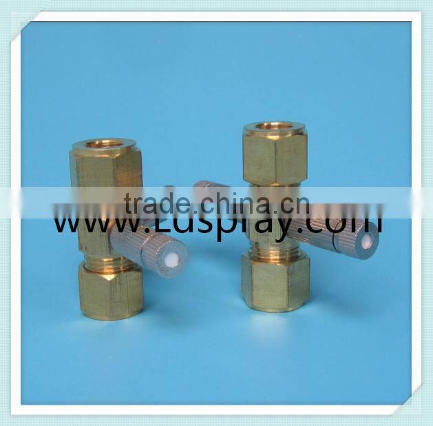 Brass threaded ferrule type 3/8 through connector with one two holes