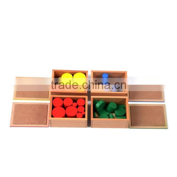 Educational toy colorful montessori material knobless Cylinders