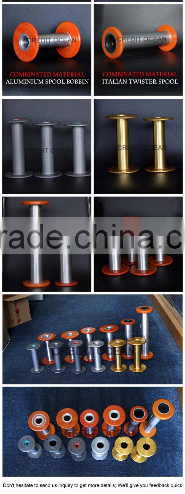 CREDIT OCEAN super hard aluminum bobbin for covering machines