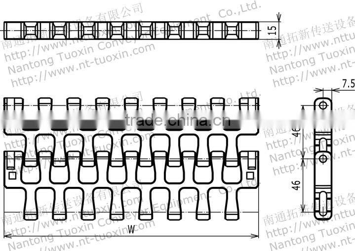 2400D Radius Flush Grid Modular Belt