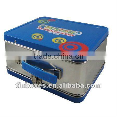 custom lunch tin can with handle