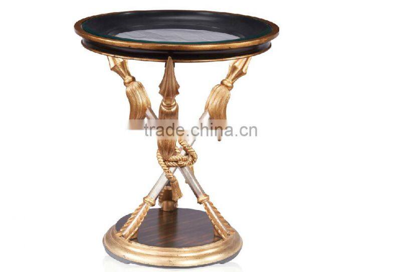 Animal Design Small Round Coffee Table, Antique French Design Small Side Table
