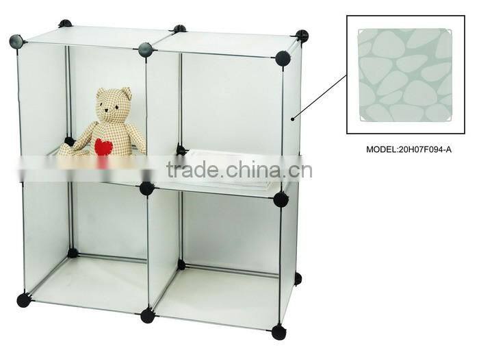 Store More Stackable White Home Decor PP Storage Organizer with Four Cubes