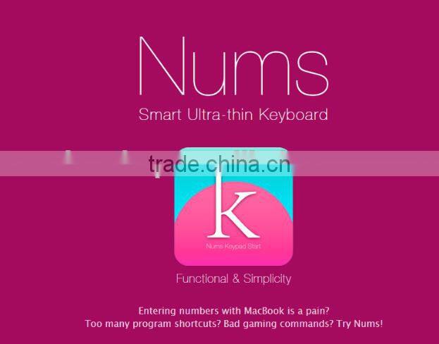 Ultra-Thin Smart Number Keypad For Macbook, Intelligent Touch Glass Keyboard, Thin Small Transparent Calulator Numberpad