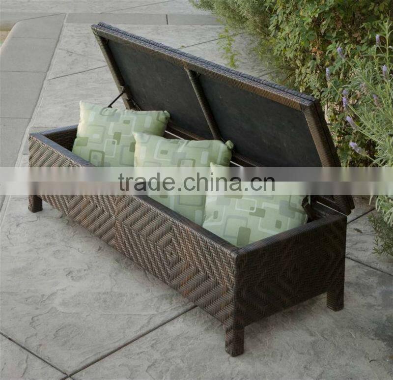 2017 Trade Assurance Sigma Customized Outdoor Wicker Brown long rattan storage ottoman