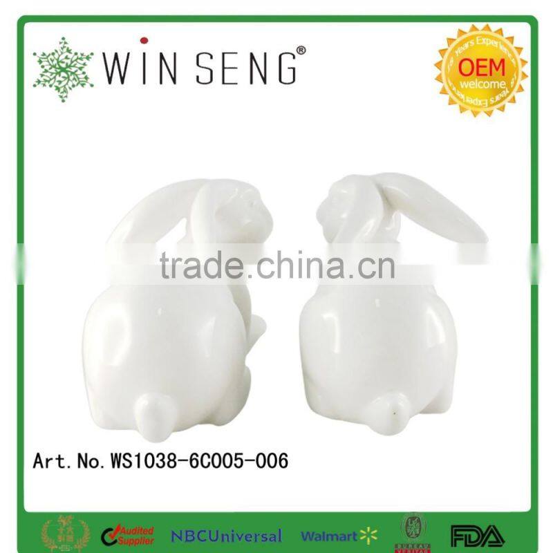 2016 Easter decoration custom cute funny ceramic easter rabbit figurines