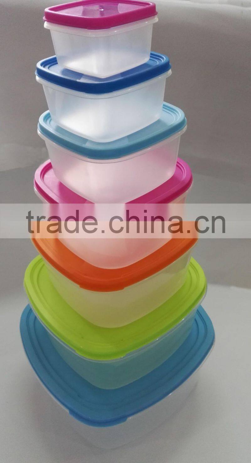Rainbow color 14pcs Square plastic Storage Container
