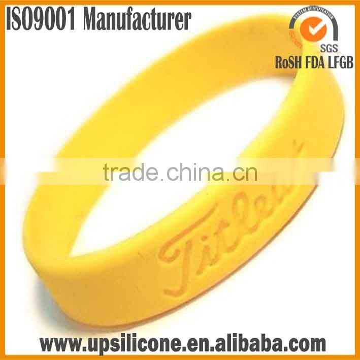 china supplier high quality custom silicon wristband debossed