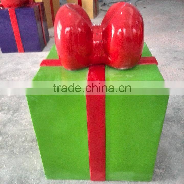 Outdoor FRP strong gift-box decoration
