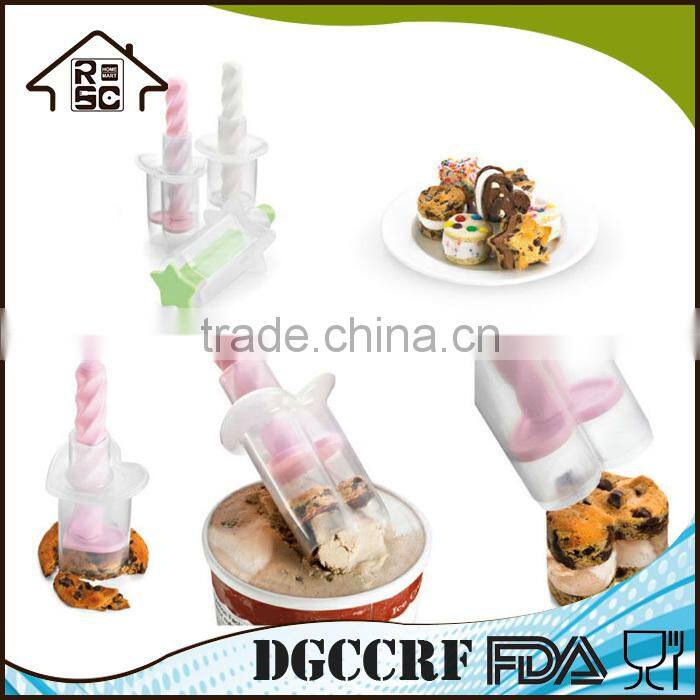 Plastic Mini Ice Cream Sandwich Maker,Home Portable Ice Cream Sandwich Maker and Cutter for Kids