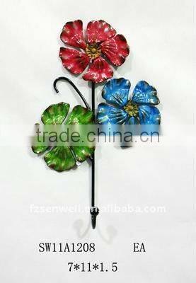 new design iron flower wall hook for home decoration