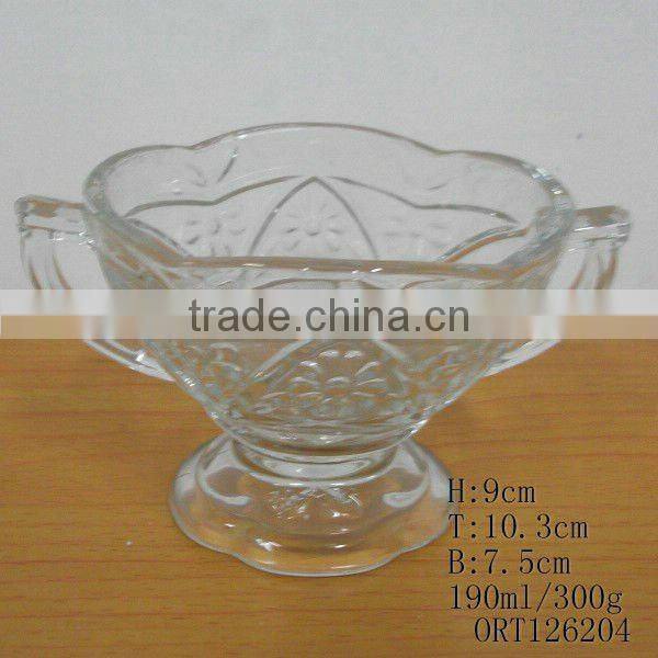 High Quality clear glass ice cream cup