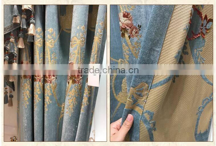 JH-541European luxury chenille curtains around the living room bedroom windows shading thick American customized