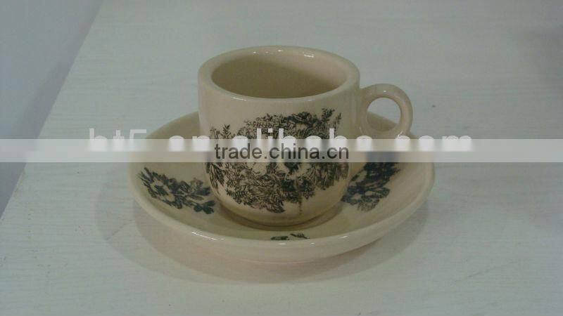 promotional decal ceramic cup and saucer