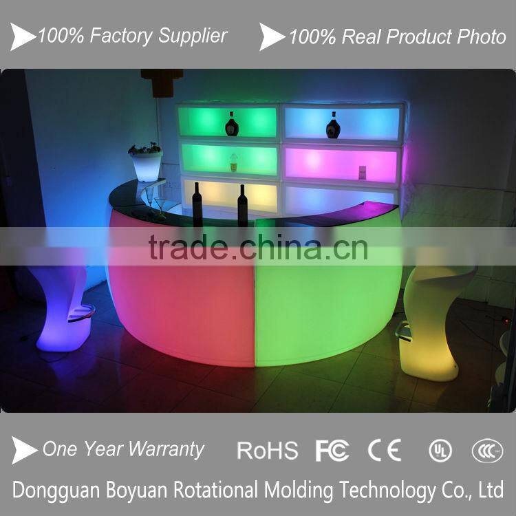 waterproof glowing PE wine table led bar counter