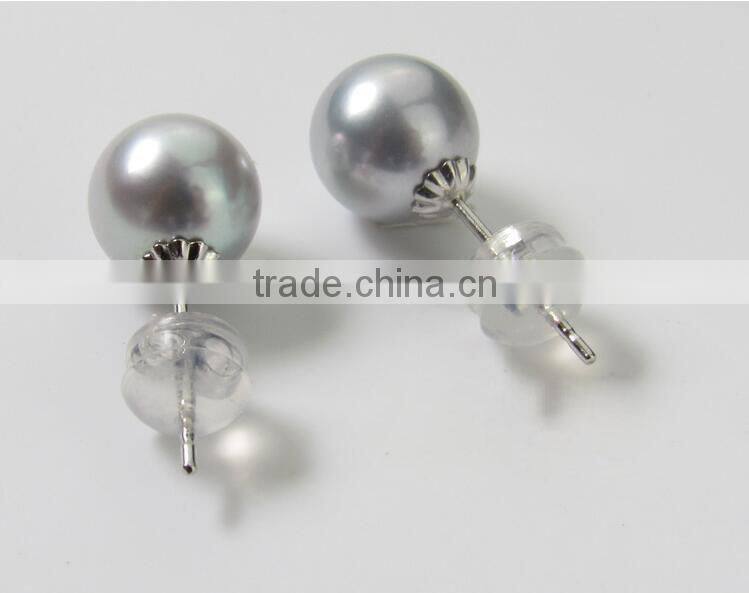 6.5-7 mm Grey Akoya pearl jewelry earring