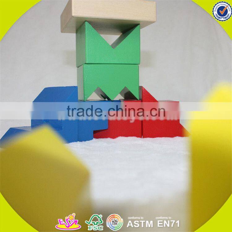 wholesale hot colorful baby wooden stacking blocks toy new fashion kids wooden stacking blocks game toy W13E070