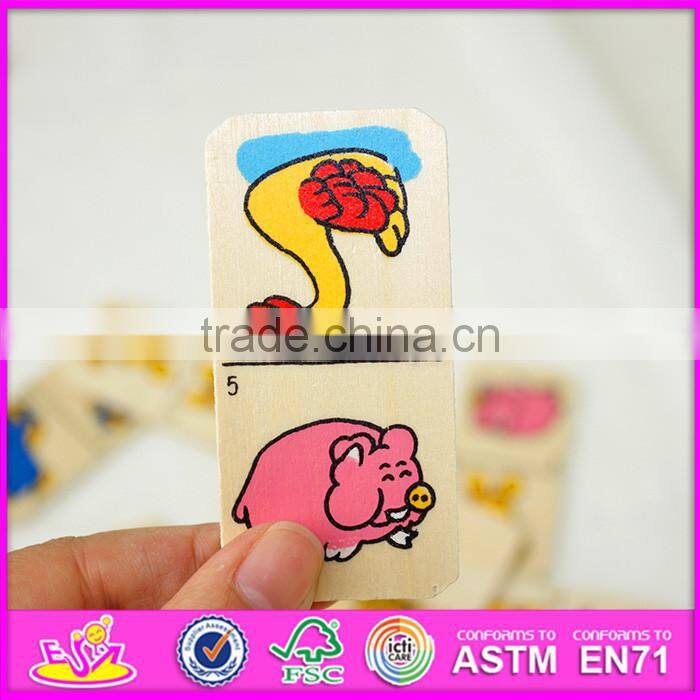 2016 hot sale educational children wood domino game W15A068