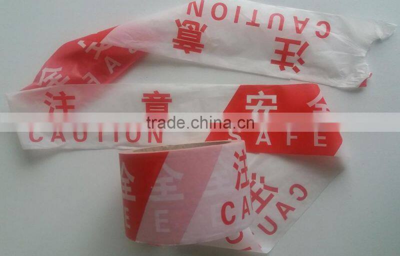 PE warning tie tape without glue
