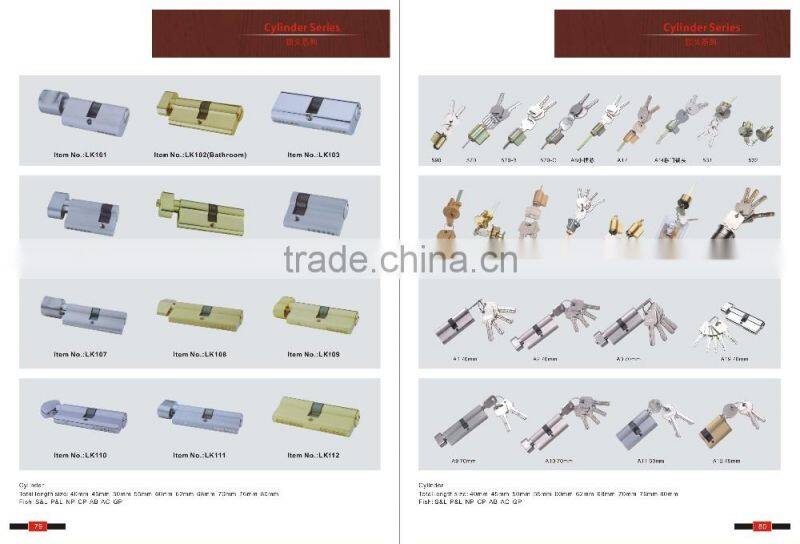 5 Pin Double Single Profile Zinc Alloy Brass Commercial Handle Door Lock Cylinder