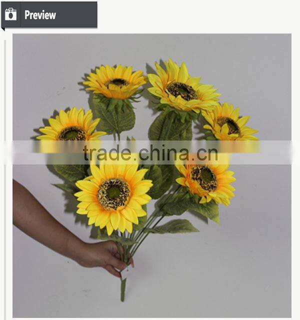 China manufacturer floral foam autumn yellow sunflower artificial flower