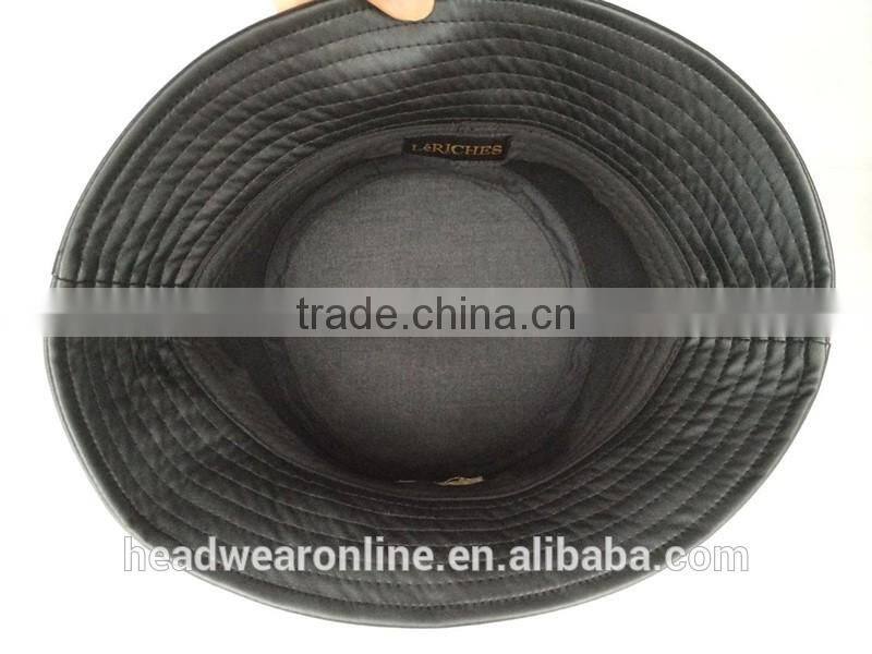 Custom fashion adult bucket hats with 3d gold metal embroidery