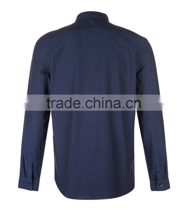 Turn-down Collar blank slim fit shirts cotton long sleeve casual shirts for men