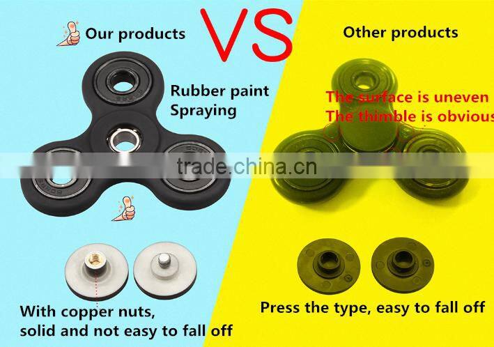 Wholesale OEM Finger Toy Anti Stress Tri Hand Fidget popular edc Spinner Toys/ light hand spinner toys/ rose golden spinner toy