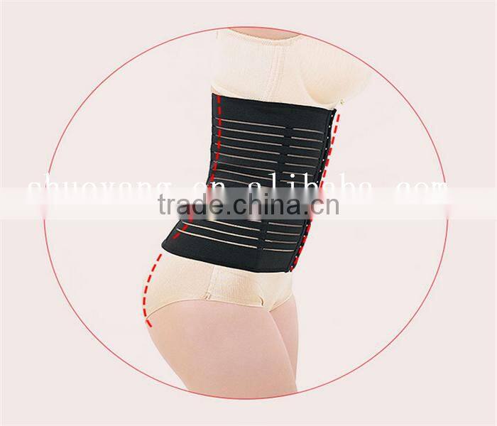 3 Hooks Black Postnatal breathable free sample belly shaper body shaper for women