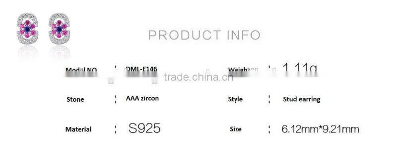 Wholesale Price 925 Sterling Silver double D Earrings Fashion Jewelry Elegent Earrings For Women