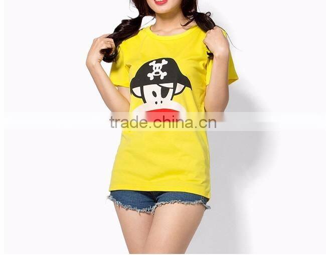 Customize printing of women's t- shirt, printing t shirt for young lady