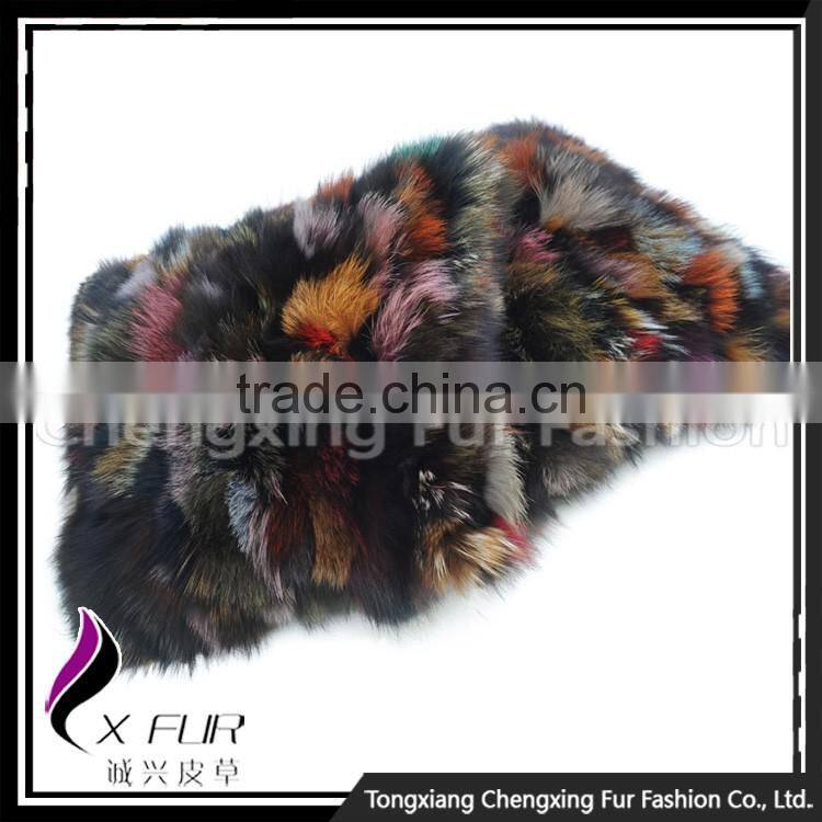 CX-D-107D Custom Made Patckwork Fox Fur Pillow Case Cushion Cover