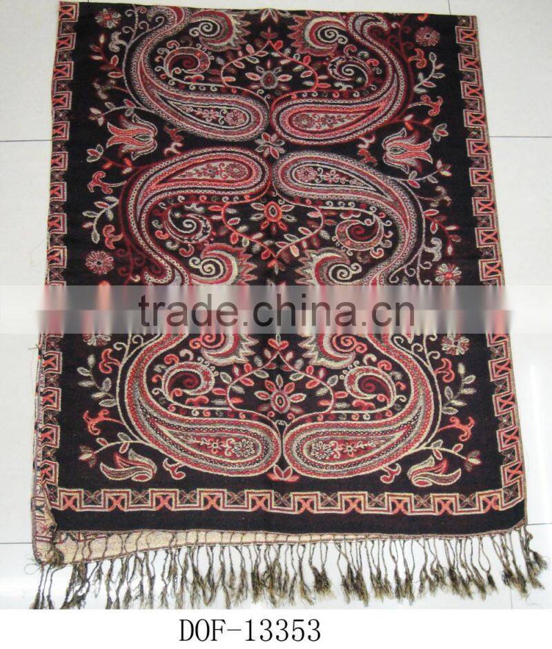 2017 Fashion new popular Russian ladies jacquard viscose paisley floral hot shawl