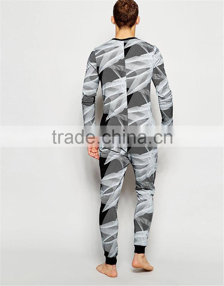 Loungewear Grandad Waterproof Onesie Adults With Geo Print