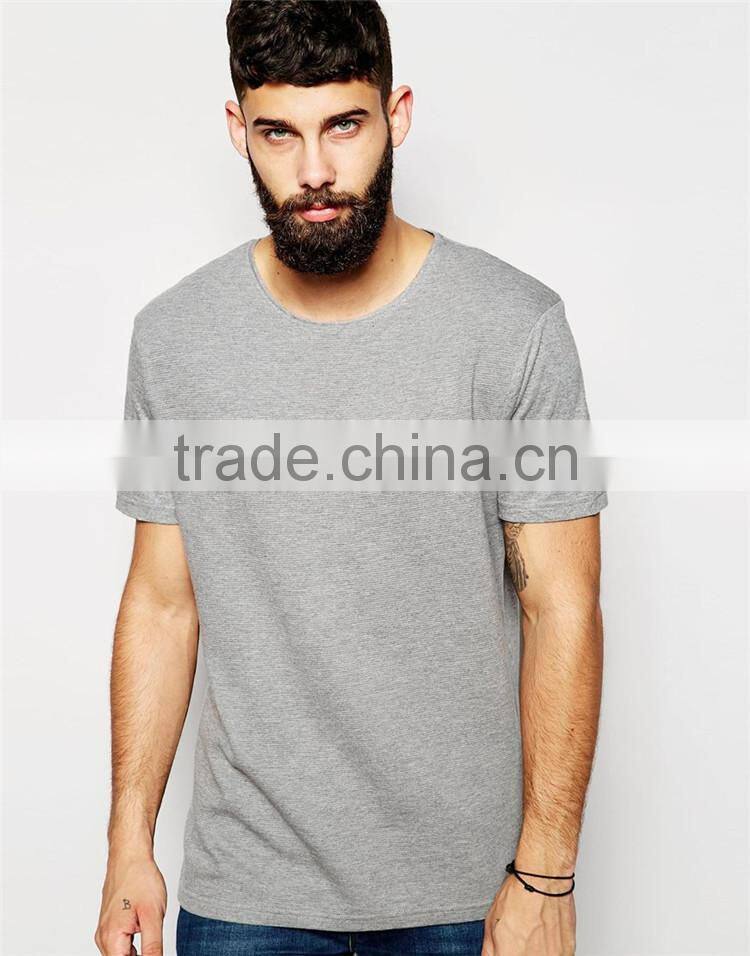 Mens cut and sew t-shirt blank grey custom t-shirt