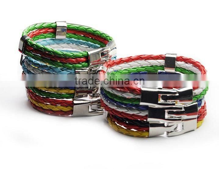 Custom lover's genuine leather anniversary bracelets with words engraved