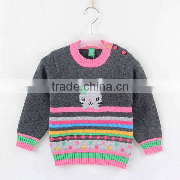 Cartoon knitting patterns for kids sweater baby girl kitted pullover