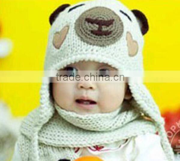 Winter Baby Crochet Hat With Bear Design