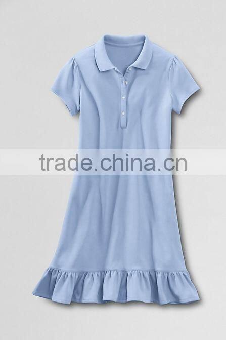 2016 clever and beautiful kids school uniforms sports dress model polo dress