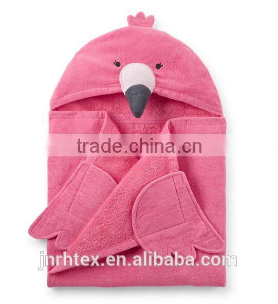 Eco-friendly embroidery designs ring spun cotton velour wholesale hooded baby towel for bathroom