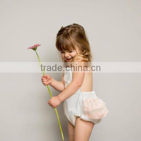 Halter Summer 100%Cotton Lace Ruffles New Baby Romper Design