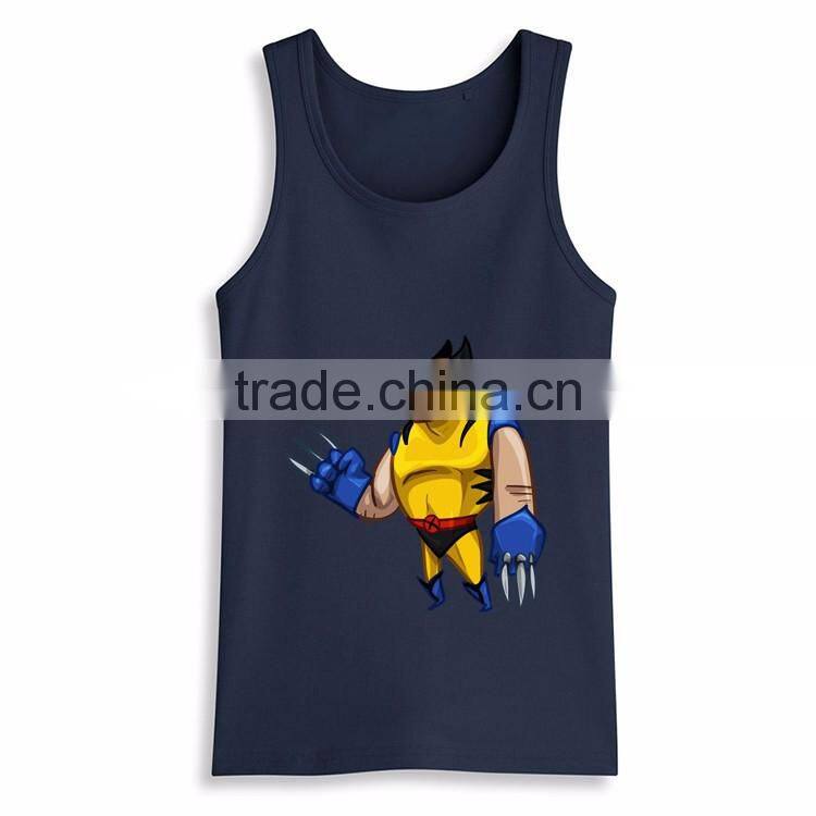 Fashion Latest Design Print Bulk Mens Sleeveless Tank Top Tee White T-shirts