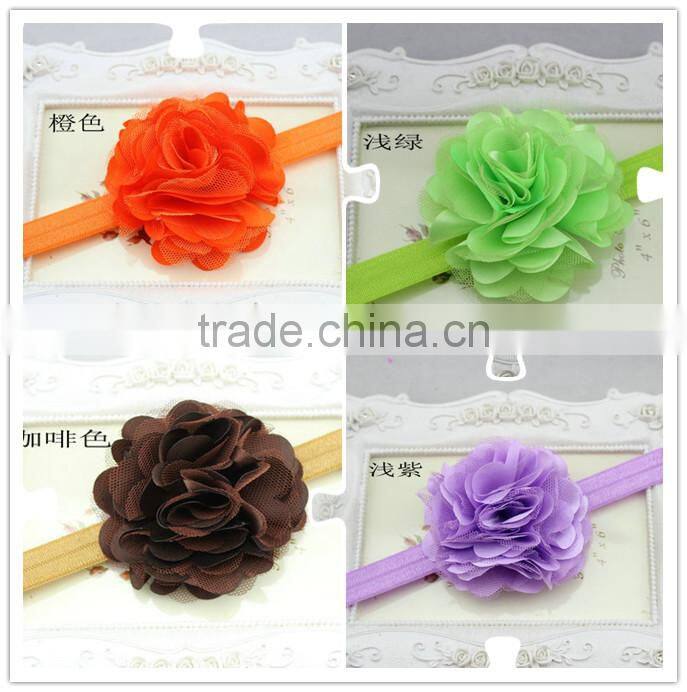 European and American children's hairband wholesale baby satin ribbon hair accessary head flower headband factory direct supply