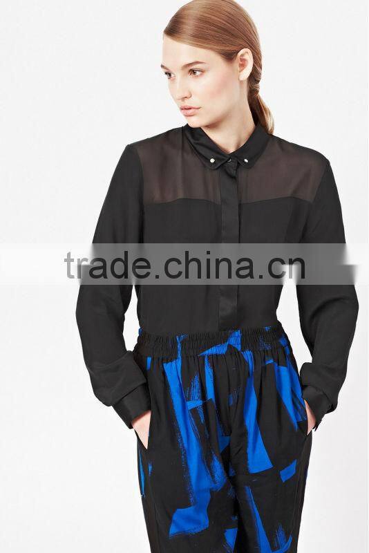 Ladies Button-Down Pure Silk Classic Shirt