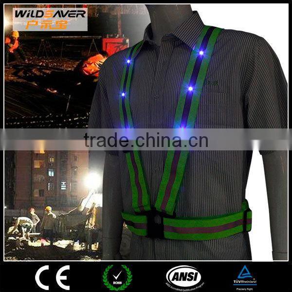 hospital work clothing 100% cotton with led light warning
