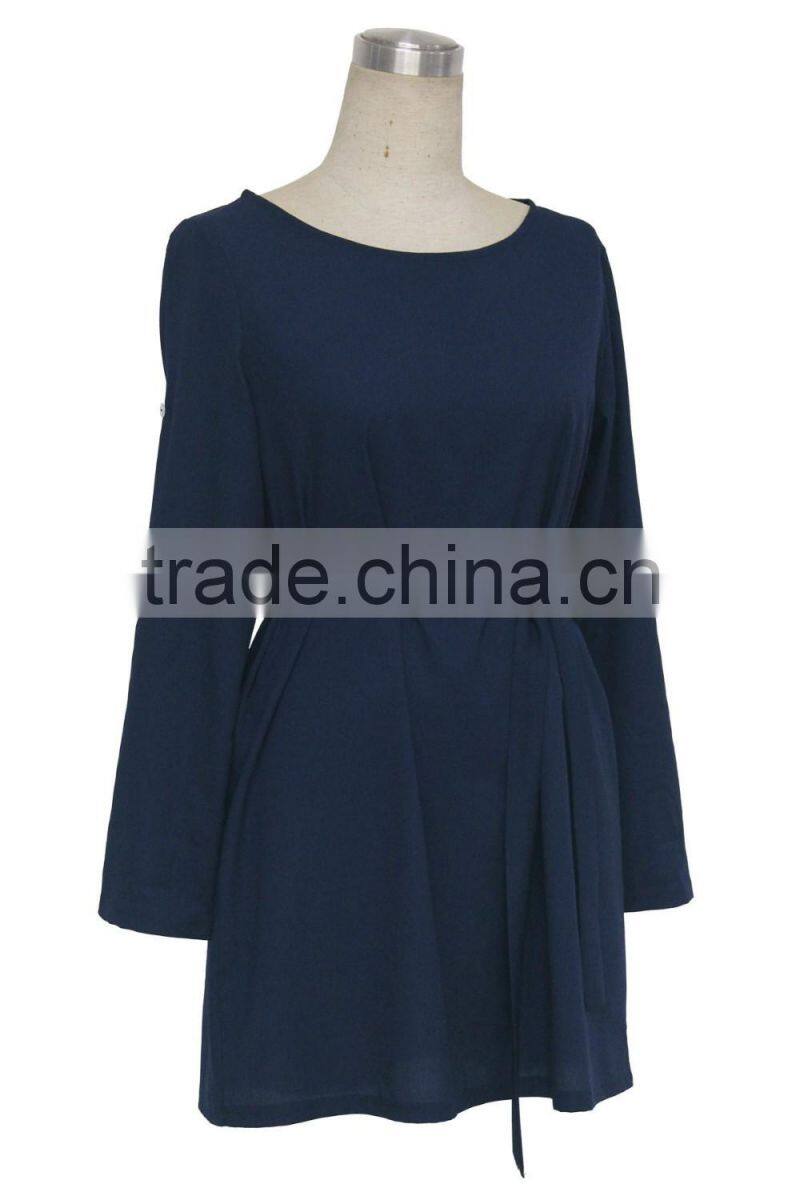 Women Clothes Fall Fashion 3/4 Sleeve Casual Party Clothes Slim Waist Ladies Dress For Wholesale 2017