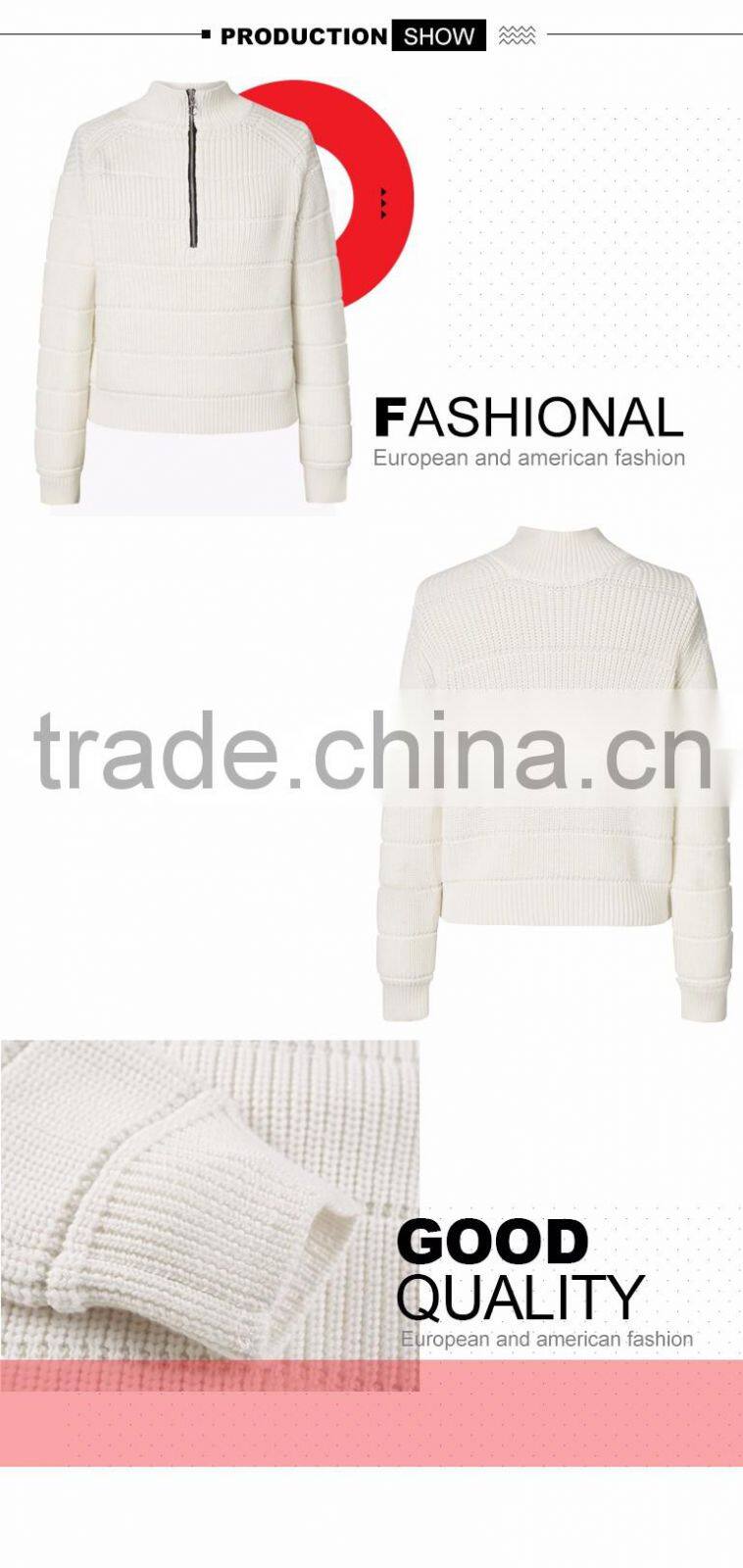 most popular new design woman merino wool bomber blank jacket sweater with zipper