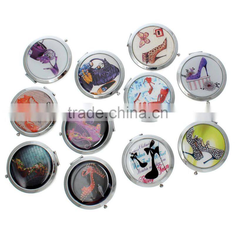 Custom Promotion Round High-Heeled Shoes Compact Mirror Compact Mirror